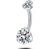 NovaNavel Piercing ombelico luce infinita bianca in argento