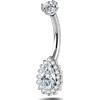 NovaNavel Piercing ombelico goccia chic bianca in argento