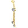 NovaNavel Piercing ombelico catenina con punti luce bianchi in oro