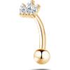 NovaNavel Piercing ombelico floating marquise bianco in oro