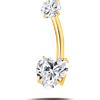 NovaNavel Piercing ombelico cuore splendente bianco in oro