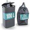 WELLENBORG Contenitore per bottiglie di pegno con coperchio, con 2 tasche per il trasporto e chiusura in velcro, grande capacità, 100 l, contenitore vuoto con ampio inserimento, pieghevole e lavabile