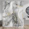 Hnmdmyi Tenda da doccia Marmo 120x200, Grigio Oro Astratto Marmo Lusso Moderna Estetica Arte Inchiostro Texture Impermeabile Poliestere Tessuto Lavabile Tenda da Bagno con Gancio