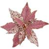 Oairse 4 grandi fiori di stella di Natale glitterati 30 cm, rosa fiori di Natale artificiali con stelo lungo, decorazioni per albero di Natale, ornamenti per albero di Natale, matrimoni, Capodanno,
