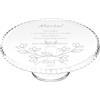 Maverton Vassoio Sottotorta in Vetro, Personalizzazione a Laser | Porta Dolce Tondo Rialzato su un Piede, Alzatina Dolci da ca. 30cm, regalo donna compleanno, Ramoscello