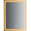 Haoxuesen Specchio Da Bagno LED 60X80Cm Specchio Da Parete con Illuminazione Integrata E Disappannamento, Specchio Luminoso Intelligente 3 Temperature Di Colore Dimmer Tocco, per Hotel Bagno Spogliatoio