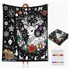 VEELU Coperta da Colorare con Pennarelli per Tessuti 150x120 cm Coperta Natalizia | Coperta Colorabile in Morbido Velluto Corallo, Disegni di Natale per Adulti e Bambini, Regalo Originale per Famiglia e Amici