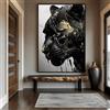 SHINERING Poster E Stampe Di Quadri Astratti Su Tela Con Pantera Nera E Oro, Leopardo, Quadri Da Parete Per Soggiorno, Arredamento Per La Casa 60X80Cm Senza Telaio
