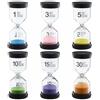 BUCOMTU 6 pezzi Clessidra Set,Colorate Clessidra per Bambini1/3/5/10/15/30 minuti,Clessidra Bambini adatto per lavarsi i denti dei bambini, imparare, giocare, usato a casa e a scuola