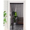 LXHZSY Tenda Antimosche Per Porta Esterna Tenda a filo addensata soggiorno ingresso tenda divisoria tenda for porta di nozze tenda con nappa decorazione della camera dei bambini (Color : Black, Size : 1 * 2