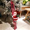 QYiiD Scala elettrica di Babbo Natale, decorazione natalizia con musica che si arrampica e si scende - Scala elettrica rossa, lunghezza 56 cm, bambola 24 x 12 cm