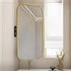 Generic Specchio da parete angolare girevole a 360°, specchio da bagno rettangolare retrattile, specchio per trucco HD, dimensioni: 40 x 70 cm, 40 x 80 cm, 50 x 80 cm, 60 x 90 cm, cornice in alluminio, design