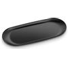ecooe Vassoio Portaoggetti in Acciaio Inox, Vassoio Cosmetici Ovale Extra Grande, 23 x 9.5 cm, Vassoio Nero Decorativo per Gioielli, Cosmetici, Asciugamani, Candele e Dessert (1 Pezzo)