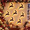 Generic Decorazioni da parete a LED con renna, luci natalizie per la casa, 7 | Adesivi 3D per finestre, motivo cervo, decorazione natalizia per esterni, interni, porta d'ingresso, feste di vacanza