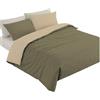 Bassetti Copripiumone Letto Singolo in Cotone Reversibile, Parure Copripiumino Sacco Con 1 Federa, Tinta Unita Double V9 Una Piazza