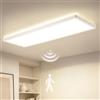 CBJKTX Lampada da soffitto con sensore di movimento per interni, 58 x 20 cm | Lampada a pannello con sensore di movimento, 24 W, 3600 lm, 4000 K, bianco neutro, piatto, rettangolare, per corridoio, scale