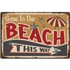 SUPERDANT Cartello in Metallo The Beach Sign Targhe in Metallo Appese Segno di Latta Vintage Poster Da Parete con Placca Decorazioni Murali Retrò per Bar Cucina Soggiorno 20x30 cm