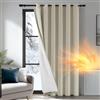 Deconovo Tenda Oscurante Termica con Occhielli - Pesante, Doppio Strato Isolante per Freddo e Caldo, Antivento, per Finestre e Porte, 200x280 cm, Beige Chiaro Retro Bianco, 1 Pannello