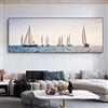 BIEMBI Quadro su Tela Barca a Vela Acqua Tela Pittura Vintage Costruzione di Barche Stampe e Poster Soggiorno Decorazioni per la casa 45x130 cm Senza Cornice