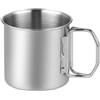 SageFurned Boccale da birra in acciaio inox con manico pieghevole, per viaggi all'aperto, campeggio, 260/350/660 ml, per caffè, tè, bevande fredde, adatto per portabicchieri auto, coperchio incluso