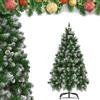UISEBRT Albero di Natale Artificiale 180cm - Albero di decorazione con Supporto in metallo, Verde (PVC Verde con effetto neve e pigne, 180cm)