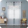 GIRASOLE HOME Coppia Tende Filtranti Motivo Geometrico Ricamato 2 Pannelli da 140x285cm con Occhielli, Grigio