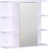 Relaxdays Armadio a specchio, 6 ripiani, 2 scomparti, HxLxP: 64 x 62 x 21 cm, montaggio a parete, mobile bagno, blu.