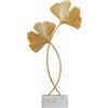 Tyatiyzn Ginkgo Leaf Sculpture, ferro decorazione foglia di ginkgo, statua creativa foglia di ginkgo, foglie in metallo dorato, decorazione minimalista per interni moderni.