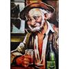 KUSTOM ART Quadro da Parete o da Tavolo Teomondo Scrofalo il Bevitore Stampa Artistica su Legno 30x21