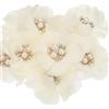 PATIKIL Fiore Chiffon con Perle e Strass da 2,36, 10Pz Fiori Artificiali da Damigella d'Onore, Boutonniere con Cappuccio, Spilla per Cerimonia Nozze, Beige