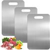 Jinsion 3 Pezzi Tagliere Titanio per Cucina 24x15cm Tagliere Bifacciale Antifungino | Tagliere in Acciaio Inox, Tagliere Antibatterico, Cutting Board per Carne, Frutta, Verdura
