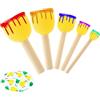 Rybtd 5 Pezzi Spugne per Dipingere,Pennelli Rotondi in Spugna - 15-20-30-40-50 mm - Spugne per Pittura,Set di Pennello Spugna per la Pittura a Olio Studenti Principianti Artisti