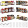 DIFULI Scaffale portaspezie da parete, in acciaio inox, senza foratura, con nastri adesivi per porta dell'armadio, cucina, deco, piano di lavoro, inclusi strumenti di fissaggio