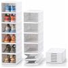 AND HOME Scarpiera SALVASPAZIO Slim, 6 Piani con Coperchio e Ventilazione | Scatole Per Scarpe Trasparenti, Impilabile, Ripiani Pieghevoli - Contenitori Porta Scarpe fino alla Taglia 46 per Armadio