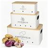 Otauoaea Set di 3 Porta Patate Cipolle Aglio | Contenitore Patate e Cipolle e Aglio | Bianco
