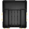 LEGEING Portaposate da Cassetto, Vassoio Fortch con 7 Porta Posate Cucina Cassetto, Organizer Cassetti Cucina Silicone 24 * 32,3 cm, per Le Stoviglie da Cucina, Archiviazione Dei Cassetti, Nero