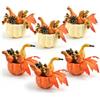 EQULIUS 6 decorazioni autunnali a forma di zucca con bacche d'acero, ghiande, cono di pino, facilmente modellabili, decorazione autunnale, decorazione da tavolo per il Ringraziamento