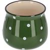 KOTARBAU® Vaso da fiori in ceramica con pois bianchi, 125 mm, colore: verde