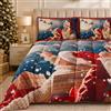PETTI Artigiani Italiani - Trapunta Matrimoniale Invernale di Natale, Piumone Matrimoniale Natalizio, Trapunta Double Face Tinta Unita e Stampa Digitale Xmas 20, Made in Italy