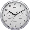 techno line , Orologio da Parete WT 650 con termometro e misuratore di umidità, Ø 26cm, Argento