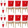 PUYUKO 6 Coprisedia Natalizi per Sedie, Decorazioni Natale Rosse | PUYUKO Set 12 Pezzi con Coprisedia Babbo Natale e Porta Posate, Addobbi Sedia e Tavola per Feste Natalizie