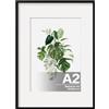 Egofine Cornice portafoto A2, cornice A2 con plexiglas, 42 x 60 cm, per montaggio a parete, cornice nera per foto, certificati e poster, per casa, montaggio a parete orizzontale o verticale, nero
