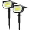 LOTMOS 2 Pezzi Faretti Energia Solare da Esterno, 72 LED Lampioni Solari da Giardino 3 Modalità, Lampioncini Solari da Impermeabili per Piscina, Cortile, Patio, Alberi, Bianco Freddo