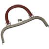 UALXPAO Clic Clac per Borse Cornici for borse in metallo retrò da 27 cm con chiusura a bacio, cornice con pochette in rilievo con manico in legno for borsellino portamonete, accessori for borse fai da te(Gold