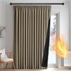Deconovo Tenda Oscurante Termica Doppio Strato con Fettuccia, Pesante Isolante Antivento per Freddo e Caldo, per Finestre e Porte, 140x220 cm, Cachi, 1 Pezzo - Oeko-Tex® Standard 100
