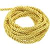 QUARKZMAN Corda Intrecciata in Poliestere 11 Iarde 3mm 3-Fili Oro Chiaro | Corda Intrecciata Brillante, per Tende da Esterno, per Borse Regalo Decorativa di Natale, 10m