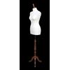 The Shopfitting Shop Manichino da sarto con busto femminile, prodotto pregiato, in tessuto jersey con treppiedi in legno, per capi di abbigliamento di misura 42, colore: panna