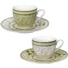 BRANDANI Tazza da caffè Espresso 50ml Set 2 Pezzi Limoni 250ml Porcellana