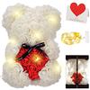 Zodight Orso di Rose, Orsacchiotto Composto da Rosa Artificiali con Luce Led, Creativo Floreale Regalo, San Valentino Comprese Scatole Trasparenti Biglietti di Auguri