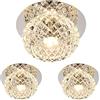 FAZRPIP Faretto da incasso a LED in cristallo da 3 pezzi, plafoniera da incasso in cristallo da 3 W / 5 W con apertura da 5-8 cm, faretto decorativo a LED per corridoio creativo in corridoio,corridoio